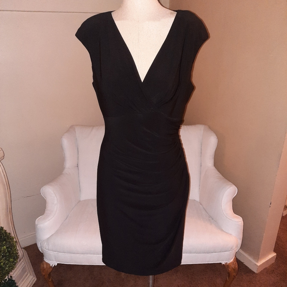 V neck drape dress